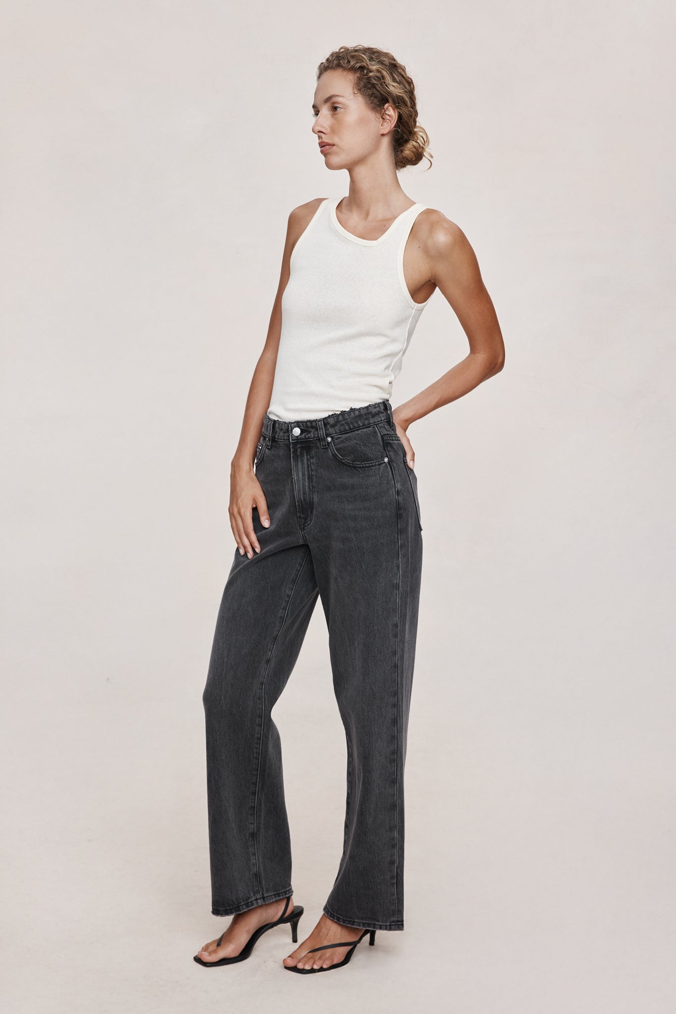26SS WIDE LEG JEAN - FADED BLACK