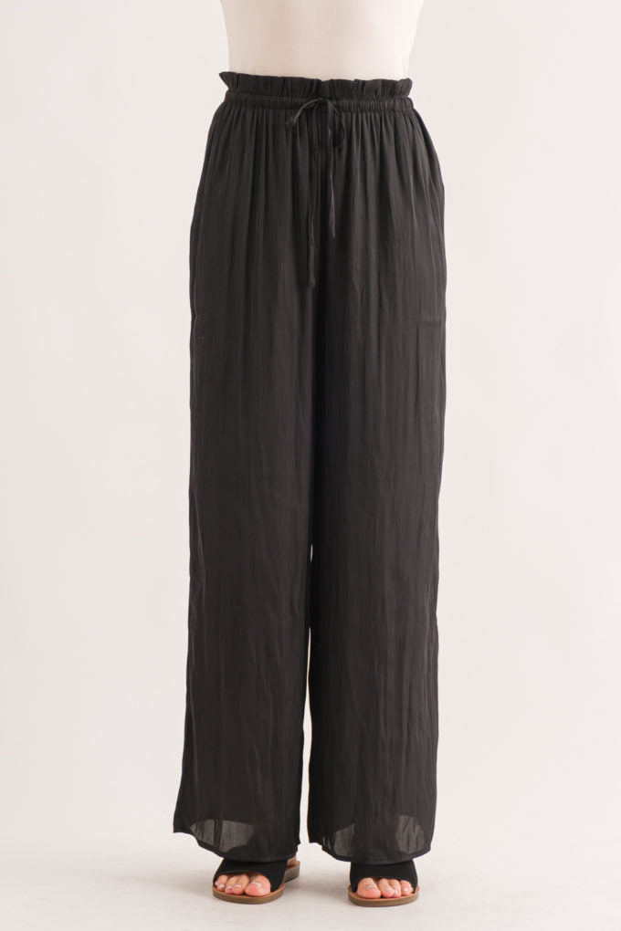 26SS Satin Wide Leg Casual Pants