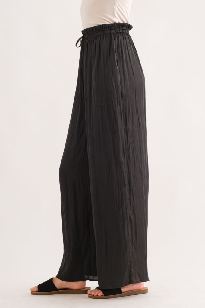 26SS Satin Wide Leg Casual Pants