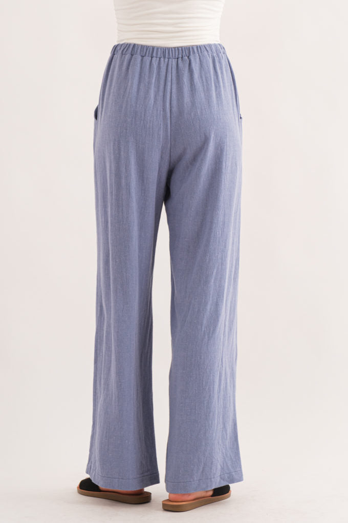 26SS Black Linen Pants