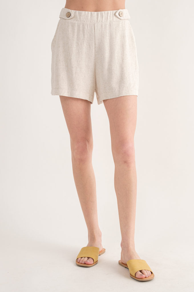 26SS Boho style Linen shorts