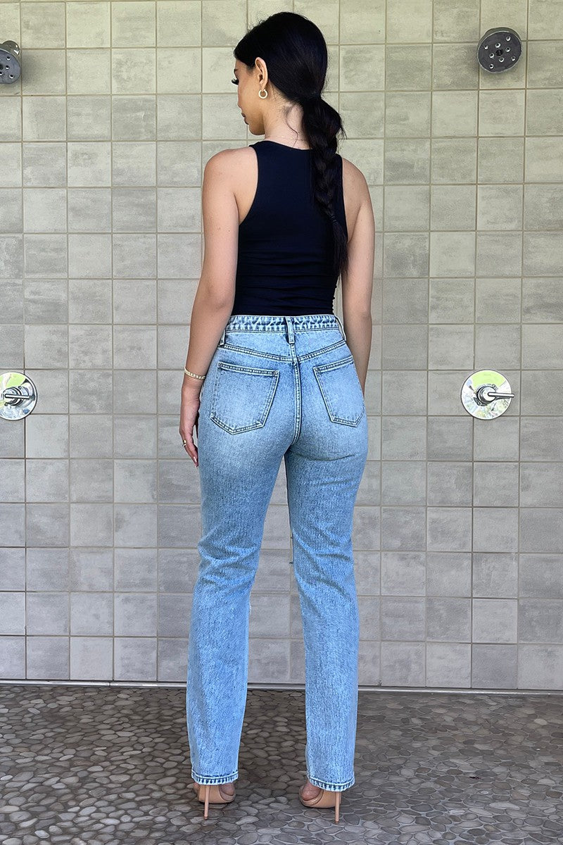 26SS Distressed 90s Straight Leg Denim jeans