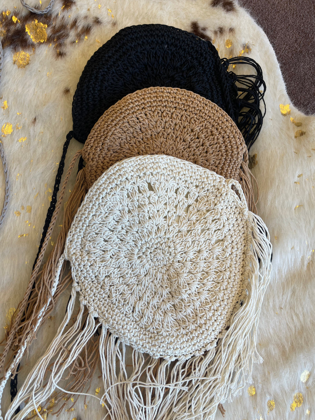 26SS Boho style crochet bag