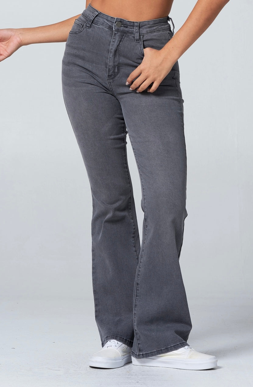 26SS Gray flare jeans