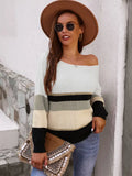 26SS Striped long sleeve knitted sweater.